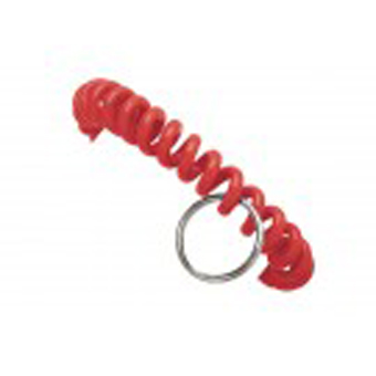 2140-6306 BRADY PEOPLE ID, RETAINER, RED, WRIST COIL W/(25MM) SPLIT RING, SOLD IN PACK OF 250, PRICED PER PACK