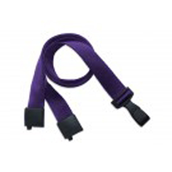 2137-2067 BRADY PEOPLE ID, STANDARD LANYARD, EARTH-FRIENDLY PET, PURPLE, 5/8" (16MM) FLAT ECO WEAVE, WITH BLACK WIDE PLASTIC HOOK AND BREAK-AWAY, PACK OF 100