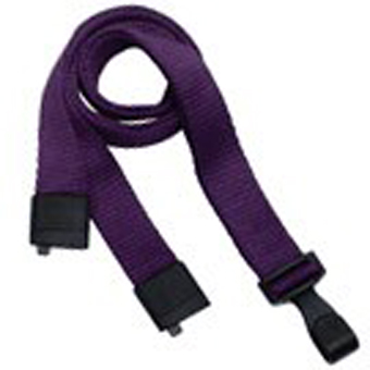 2137-2055 BRADY PEOPLE ID, STANDARD LANYARD, FBBAMBO, FLAT 5/8 INCH (16MM), PURPLE, BLACK NO TWIST PLASTIC HOOK, BREAKAWAY, 36 INCH LENGTH, PACK OF 1000