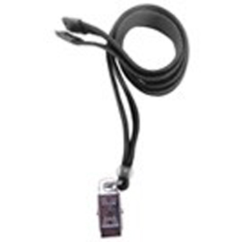 BL-34C-BLK BRADY PEOPLE ID, STANDARD LANYARD, 3/8 INCH FLAT BLACK WITH BREAKAWAY AND U-CLIP, MIN ORDER QTY 100