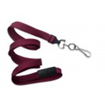 2137-5035 BRADY PEOPLE, STANDARD LANYARD, MAROON, 3/8 INCH FLAT WOVEN, BREAK-AWAY, WITH NICKEL PLATED STEEL SWIVEL HOOK, MOQ 100, PRICED PER BAG