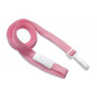 2137-4090 BRADY PEOPLE ID, STANDAED LANYARD, PINK (PMS 1905C), 3/8 INCH, FLAT WOVEN BREAK-AWAY LANYARD WITH NARROW NO TWIST PLASTIC SLIDER HOOK, PACK OF 100