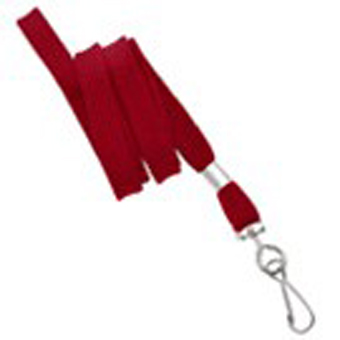 NF-9S-RED "BRADY PEOPLE ID, LANYARD STANDARD, RED, 3/8" (10MM) FLAT WOVEN NYLON WITH SWIVEL HOOK, BAG OF 100"