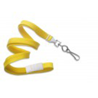 2137-5009 BRADY PEOPLE ID, STANDARD LANYARD, YELLOW 3/8 INCH, FLAT WOVEN, BREAK AWAY LANYARD, WITH NICKEL PLATED STEEL SWIVEL HOOK, PACK OF 100