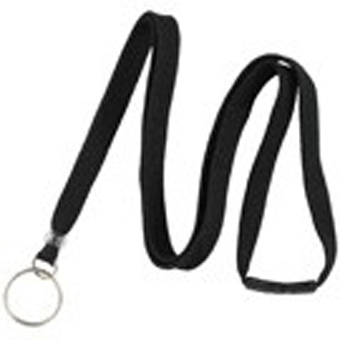 BL-34R-BLK "BRADY PEOPLE ID, 3/8" WIDE BREAKAWAY LANYARD WITH SPLIT RING END FITTING, BLACK, BAG OF 100, PIECED AND SOLD IN FULL BAGS ONLY"