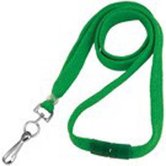 BL-34S-GRN BRADY PEOPLE ID, GREEN 3/8 INCH FLAT BRAIDED LANYARD, BREAK AWAY, SWIVEL HOOK, PACK OF 100