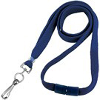 BL-34S-NBLU "BRADY PEOPLE ID, LANYARD,NAVY BLUE, 3/8" FLAT W/BEAD,MATCHING B/A AND SWIVEL HOOK, COMES IN BAG OF QTY. 100"