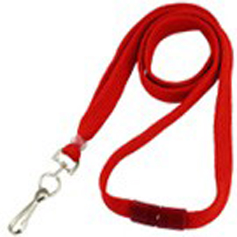 BL-34S-RED "BRADY PEOPLE ID, 3/8" WIDE BREADKAWAY LANYARD, RED, WITH SWIVEL HOOK END FITTING. BAG OF 100 PIECES, SOLD IN FULL BAGS"