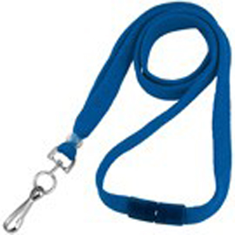 BL-34S-RBLU BRADY PEOPLE ID, LANYARD, 3/8 INCH WIDE BREAKAWAY WITH SWIVEL HOOK END FITTING, SOLD IN PKS OF 100