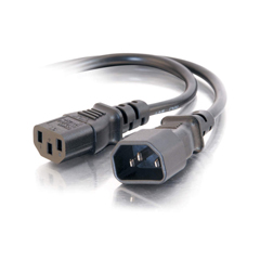 CTG-03140 C2G, 1 FT 18 AWG COMPUTER POWER EXTENSION CORD (IEC320C14 TO IEC320C13)