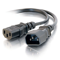 CTG-03142 C2G, 2FT (0.6M) 18 AWG COMPUTER POWER EXTENSION CORD (IEC320C14 TO IEC320C13) (TAA COMPLIANT)