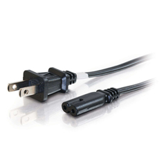 CTG-27398 C2G, 6FT (1.8M) 18 AWG 2-SLOT NON-POLARIZED POWER CORD (NEMA 1-15P TO IEC320C7) (TAA COMPLIANT)