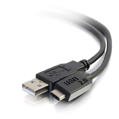 28873 CABLES TO GO, 12FT USB 2.0 USB-C TO USB-A CABLE M/M - BLACK