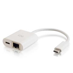 CTG-29748 C2G, USB-C ETHERNET ADAPTER W/ POWER WHITE