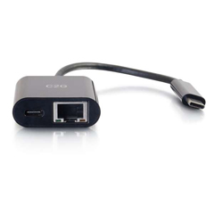 CTG-29749 CABLES TO GO, USB-C ETHERNET ADAPTER W/ POWER BLACK