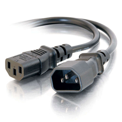 CTG-29967 C2G, 6FT 16 AWG 250 VOLT COMPUTER POWER EXTENSION CORD (IEC320C14 TO IEC320C13) (TAA COMPLIANT)