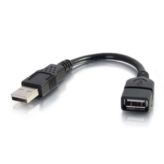 CTG-52119 C2G, DESCRIPTION-6 INCH USB 2.0 A MALE TO A FEMALE EXTENSION CABLE