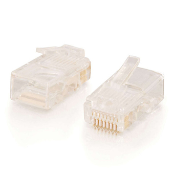 CTG-11380 CABLES TO GO, RJ45 CAT5E MODULAR PLUG FOR ROUND STRANDED CABLE, 50 PK