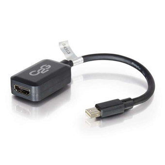 CTG-54313 CABLES TO GO, 8 IN MINI DISPLAYPORT, MALE TO HDMI FEMALE ADAPTER CONVERTER, BLACK