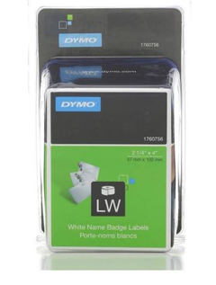 1760756 DYMO, CONSUMABLES, DIRECT THERMAL PAPER LABEL, ADHESIVE BACKED NAME BADGE, 2.25 (57MM) X 4 (102MM), 250 LPR, 1 ROLL PER CASE, PRICED PER CASE