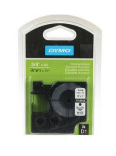 1761554 DYMO, D1 POLY 3/8 INCH BLK/WHT BL1