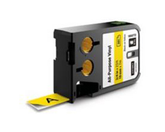 1868772 DYMO, DY XTL 0.75" 19MM BK/YL VINYL CONT TAPE , INCREMENTS OF 6