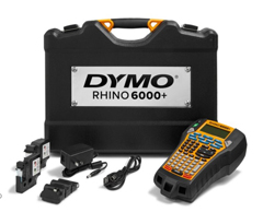 2122499 DYMO, RHINO 6000+, INCLUDES HARD CARRY CASE, 1 VINYL CASSETTE (3/8"" WHITE), 1 FLEXIBLE NYLON TAPE CASSETTE (1"" WHITE), AND RECHARGEABLE LITHIUM-ION BATTERY, NA/LATAM