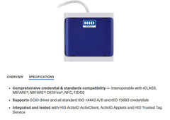 R50220320-DB OMNIKEY 5022 CL  (Dark Blue)<br />HID, EATS OMNIKEY, 5022 CNTLS, DARK BLUE, TYPE C CONNECTOR 13.56MHZ,  SINGLE FREQUENCY, USB, CLOSED HOUSING CCID COMPLIANT, NO DROP SHIP, BUYER INFO MOQ 50