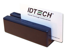 IDRE-333133B ID TECH, SECUREMAG, MSR TRACK 1, 2, & 3, PS2 KEYBOARD WEDGE, BLACK