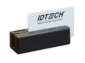 IDRE-334133BX ID TECH, SECUREMAG, ENCRYPTING MSR, USB-KB TRACKS 1, 2, 3, BLACK, BOTTOM EXIT