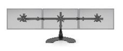 100-D16-B03 HAT DESIGN WORKS, 100 SERIES TRIPLE DESK STAND FOR (3) DISPLAYS UP TO 27"" AND 25 LBS EACH. 75 & 100MM. BLACK