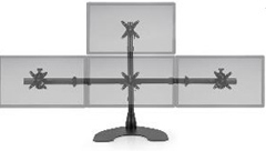 100-D28-B13 HAT DESIGN WORKS, 100 SERIES ONE OVER THREE DESK STAND FOR UP TO (4) 27"" (MAX 25 LB EACH) DISPLAYS. 28"" POLE. ADJUST HEIGHT ALONG  POLE & PERFECTLY ALIGN BEZELS FOR COMFORTABLE VIEWING. BLACK