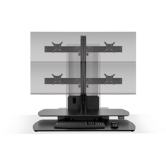 1TCH-2-2-BLK HAT DESIGN WORKS, ONE TOUCH QUAD ELECTRIC SIT STAND MOUNTED 2 OVER 2. SCREEN SIZE UP TO 32"", 15 LBS EACH. HGT ADJUST 20"". UPPER WORK SURFACE 15""X36"". LOWER WORKSURFACE 17""X36"". CLAMP, RAIL MOUNT