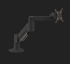 3500-250-104 HAT DESIGN WORKS, ARM MOUNTS: FULL MOTION SHORT REACHING MONITOR ARM & VESA ADAPTER. BLACK. SUPPORTS 2-12LBS (CLAMP MOUNT ONLY - USE FM PART NUMBER FOR FLEXMOUNT)