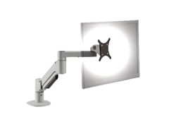 3500-250-124 HAT DESIGN WORKS, ARM MOUNTS: FULL MOTION SHORT REACHING MONITOR ARM & VESA ADAPTER, SILVER. SUPPORTS 2-12LBS (CLAMP MOUNT ONLY - USE FM PART NUMBER FOR FLEXMOUNT)