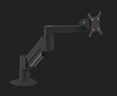 3500-450-104 HAT DESIGN WORKS, ARM MOUNTS: FULL MOTION SHORT REACHING MONITOR ARM & VESA ADAPTER. BLACK. SUPPORTS 10-23LBS (CLAMP MOUNT ONLY - USE FM PART NUMBER FOR FLEXMOUNT)