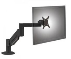 3500-800-104 HAT DESIGN WORKS, ARM MOUNTS: FULL MOTION SHORT REACHING MONITOR ARM & VESA ADAPTER. BLACK. SUPPORTS 14-38LBS (CLAMP MOUNT ONLY - USE FM PART NUMBER FOR FLEXMOUNT)