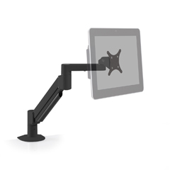 7000-600-FM-104 HAT DESIGN WORKS, 7000-FM ARTICULATING MONITOR ARM WITH FLEX MOUNT. SUPPORTS 7-17 LBS. HEIGHT ADJUST 16", EXTENSION 24". VERSATILE FLEXMOUNT W/6 MOUNTING OPTIONS INCLUDING WALL & CLAMP. 75/100MM VESA.
