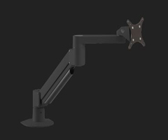 7000-800-104 HAT DESIGN WORKS, ARM MOUNTS: FULL MOTION LONG REACHING MONITOR ARM & VESA ADAPTER. BLACK. SUPPORTS 10-22 LBS (CLAMP MOUNT ONLY - USE FM PART NUMBER FOR FLEXMOUNT)<br />Articulating Monitor Mount Topdown Black