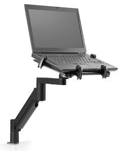 7000-T-500HY-FM-104 HAT DESIGN WORKS, EOL, REFER TO 7000-T-500HY-FM-124, FLEXIBLE HEIGHT ADJUSTABLE LAPTOP ARM & FLEXMOUNT. BLACK