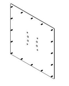 7VESA4X4-603 HAT DESIGN WORKS, ACCESSORIES: 400X400MM VESA PLATE & SCREWS RECOMMENDED FOR USE WITH 8411 TILTER (REQUIRES POLE, WALL, ARTICULATING, OR ARM MOUNT)
