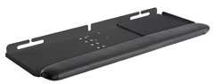 8085-104 HAT DESIGN WORKS, LARGE KEYBOARD TRAY WITH MOUSING AREA FOR USE WITH FULL SIZE KEYBOARD AND MOUSE. ADAPTABLE FOR LEFT OR RIGHT HANDED USERS. COMBINE WITH MOUNT (EX. 9139 & 8312) 10 YR WTY. BLACK