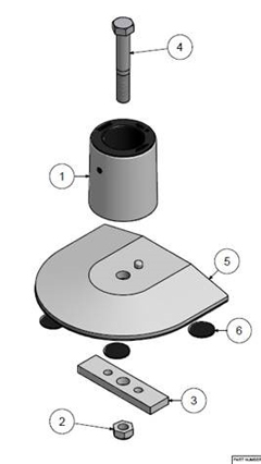 8111-THRU-104 HAT DESIGN WORKS, FLEXMOUNT, THRU-DESK MOUNT