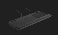 8138-104 HAT DESIGN WORKS, LEFT OR RIGHT HANDED KEYBOARD PLATFORM. 27.15"" X 10.75"" FOR FULL SIZE KEYBOARD AND MOUSING AREA.  COMPATIBLE WITH 9140-10 DATA ENTRY ARM.  INCLUDES WRIST REST AND MOUSE PAD.  TAA /