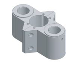 8279-104 "HAT DESIGN WORKS, DUAL SIDE 1.5" 1.75" 2" POLE CLAMP ADAPTER. REQUIRES TWO (2) ARM MOUNTS OR TWO (2) 8377 TILTERS & TWO (2) 8302 BUSHINGS"