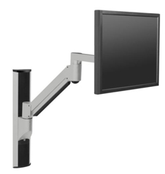 8328-248 HAT DESIGN WORKS, OFFICE MOUNTS: TRACK MOUNT FOR MONITOR ARM ON VERTICAL WALL TRACK, FLAT WHITE