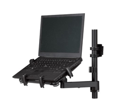 8501-104 HAT DESIGN WORKS, LAPTOP HOLDER ACCESSORY FOR WINSTON OR BILD. MOUNT YOUR LAPTOP BESIDE YOUR DISPLAY ON A WINSTON SIT STAND WORKSTATION OR BILD MULTI-MOUNT.  ADJUST TO FIT MOST LAPTOPS UP TO 2.1" THIC