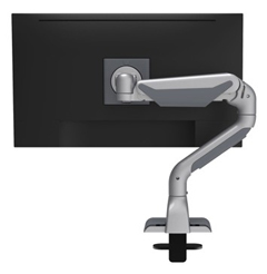 E5-D1L-SLV HAT DESIGN WORKS, E5 SINGLE DYNAMIC LITE MONITOR ARM, SUPPORTS 0-25 LBS, UP TO 49"",VESA 75/100MM, QUICK INSTALL TOP DOWN MOUNT W/CABLE MGMT, ROTATION STOPS, TENSION INDICATOR, 15 YR WARRANTY, SILVER