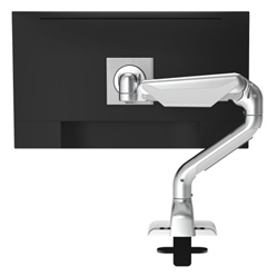 E5-D1L-WHT HAT DESIGN WORKS, E5 SINGLE DYNAMIC LITE MONITOR ARM, SUPPORTS 0-25 LBS, UP TO 49"",VESA 75/100MM, QUICK INSTALL TOP DOWN MOUNT W/CABLE MGMT, ROTATION STOPS, TENSION INDICATOR, 15 YR WARRANTY, WHITE
