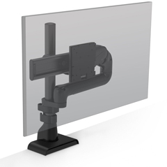 E5G-P01SD-BLK HAT DESIGN WORKS, E5 SINGLE DYNAMIC POLE MONITOR ARM, SUPPORTS 0-25 LBS, UP TO 49"", 10.5" HEIGHT/28.3"" EXTENSION RANGE, QUICK INSTALL W/CABLE MGMT, ROTATION STOPS, TENSION INDICATOR, 75/100MM, 15 YR